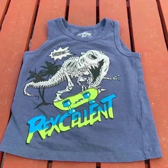 [5 for $25]  Oshkosh, dinosaur tank top, 100% cotton - Picture 1 of 2